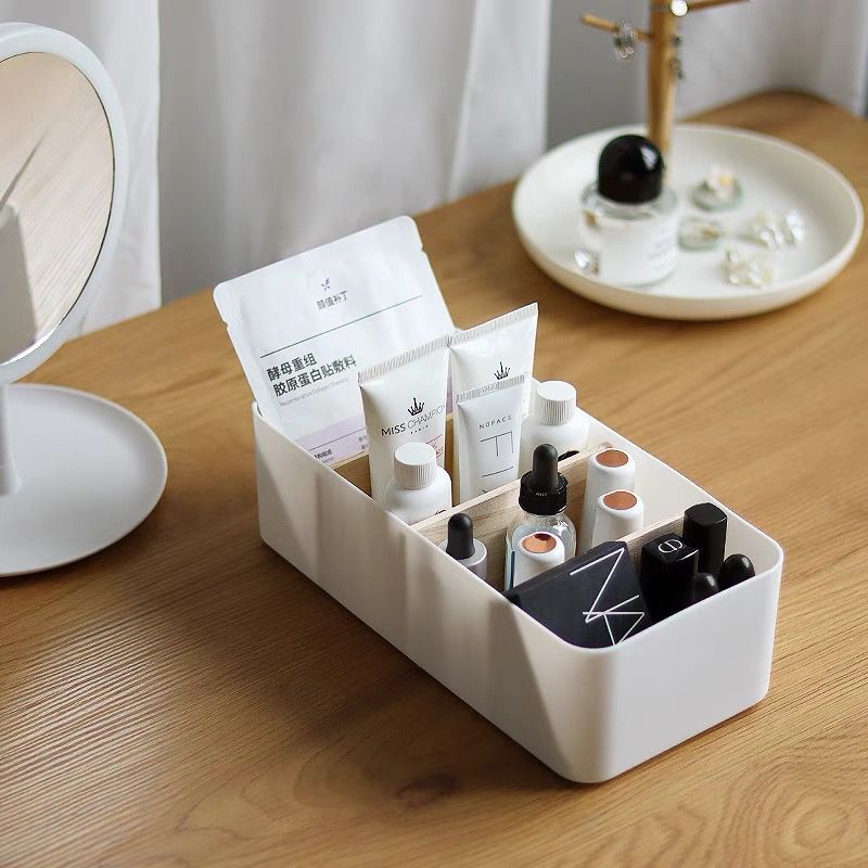 Organizador Multiuso con 4 Divisiones de Madera